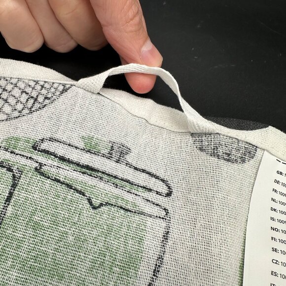 Kitschy Kitchen Dish Towels Green Black White Hanging Loop IKEA Rinnig Cotton - Picture 5 of 8